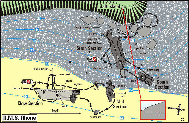 BVI sample dive site map