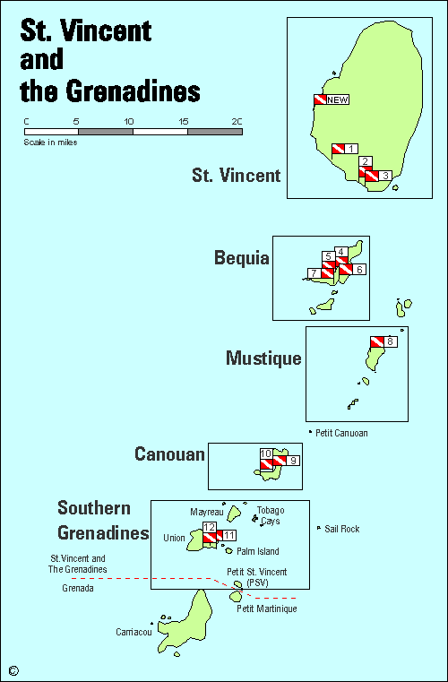 st vincent and the grenadines dive sites and dive centers